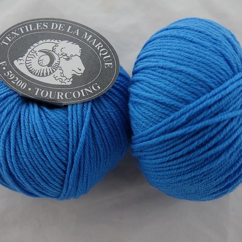 Pure laine mérinos 5 pelotes  kashwool bleu vif 714