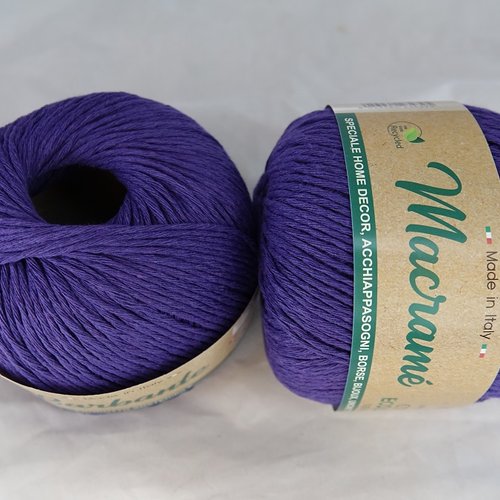 1 pelote 150 gr coton pour macramé ou tricot-crochet violet 21