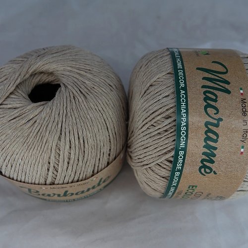 1 pelote 150 gr coton pour macramé ou tricot-crochet lin lin 103