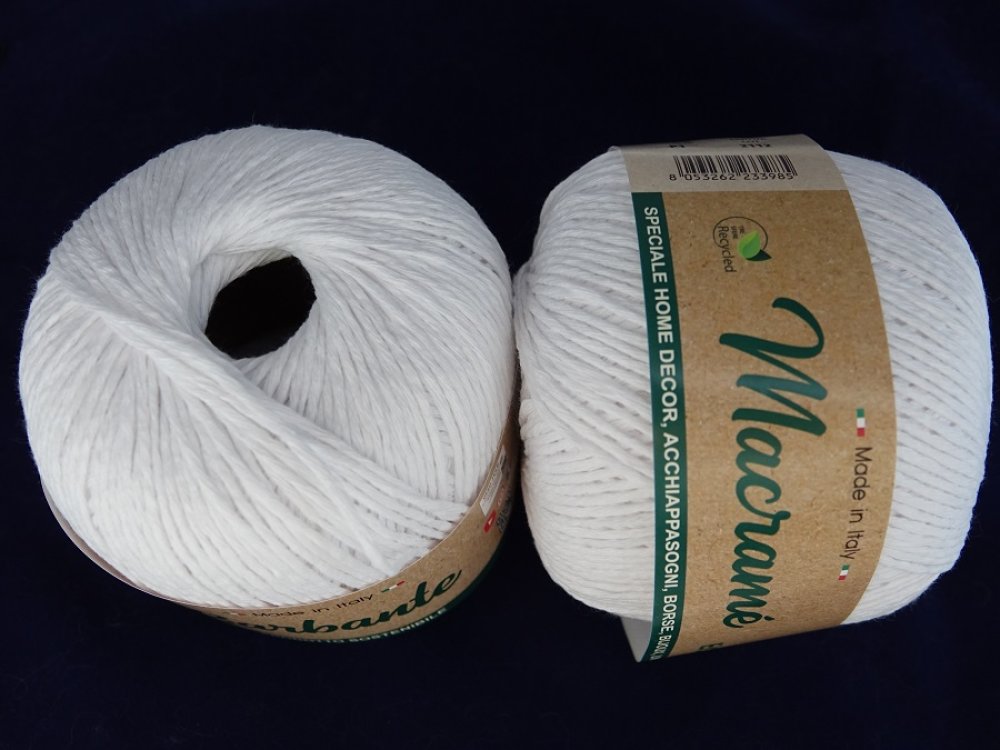 Pelote de laine blanche 100 g/1 pelote de fil en coton doux tricoté à la  main : : Cuisine et Maison