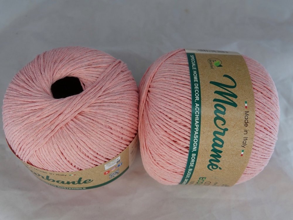 1 pelote 150 gr coton pour macramé ou tricot-crochet rose épaisseur 2 mm -  Un grand marché