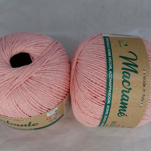 1 pelote 150 gr coton pour macramé ou tricot-crochet rose