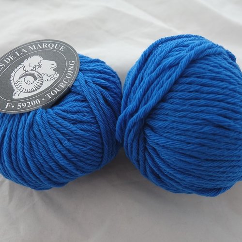 5 pelotes pure laine rws authentique bleu roy 14  textiles de la marque