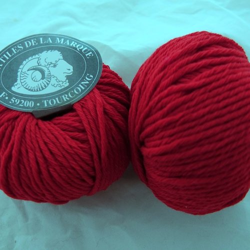 5 pelotes pure laine rws authentique rouge cardinal 43  textiles de la marque