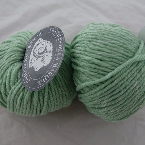 5 pelotes pure laine rws authentique  vert d'eau 128  textiles de la marque