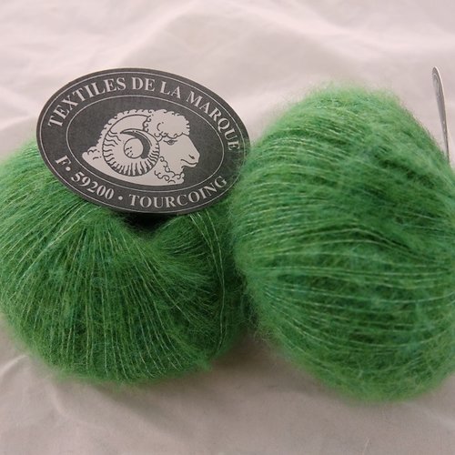 5 pelotes de 25 gr flocon vert prairie 55 textiles de la marque