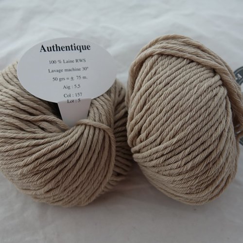 5 pelotes pure laine rws authentique beige 157 textiles de la marque