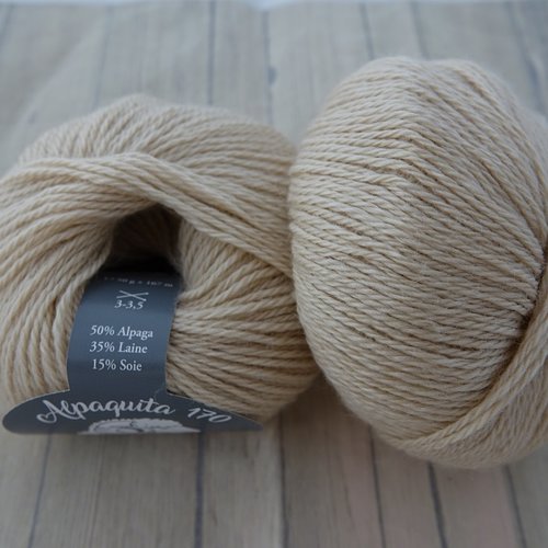 5 pelotes alpaquita 170 beige 3 alpaga laine et soie