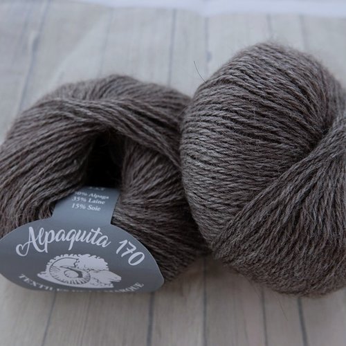 5 pelotes alpaquita 170 marron 1 alpaga laine et soie