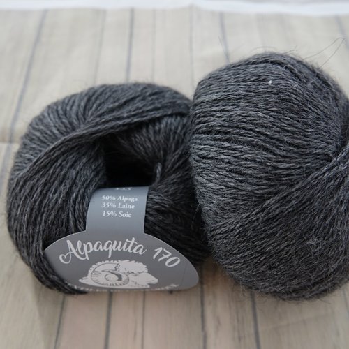 5 pelotes alpaquita 170 gris 7 alpaga laine et soie