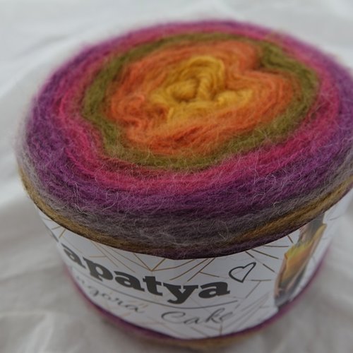 1 grosse pelote 200 gr angora cake 604 papatya