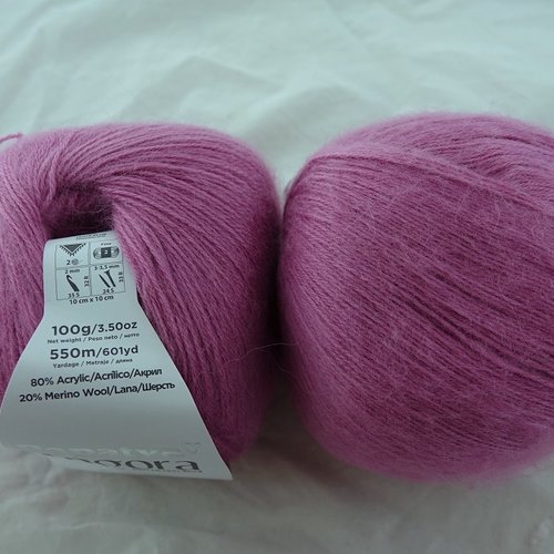2 grosses pelotes  angora rose 3570  papatya