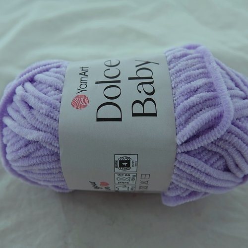 5 pelotes chenille velours dolce baby mauve 844 yarnart