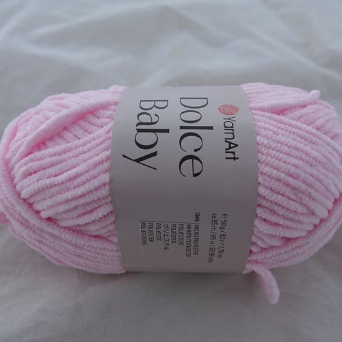5 pelotes chenille velours dolce baby rose 750 yarnart