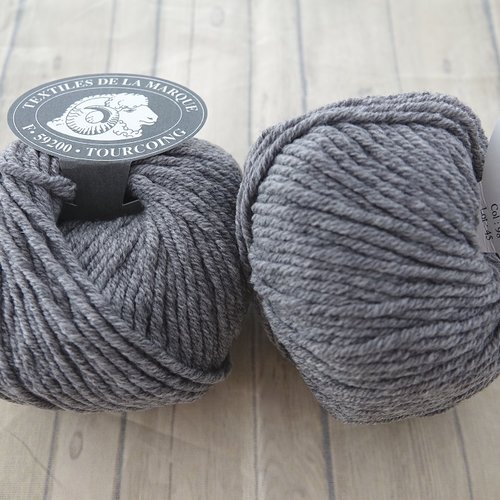 5 pelotes pure laine rws authentique gris souris 98 textiles de la marque