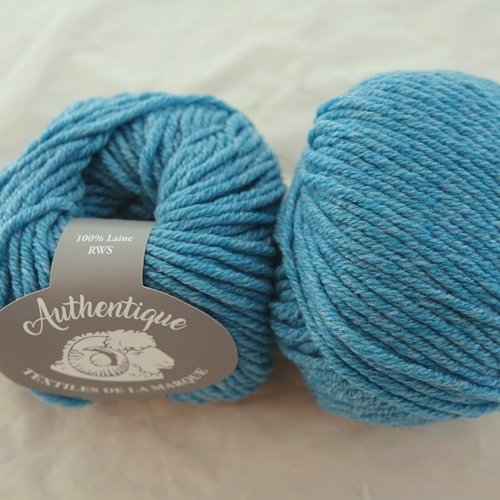 5 pelotes pure laine rws authentique turquoise 514 textiles de la marque