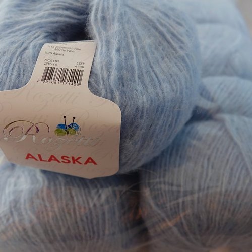 5 pelotes alaska bleu ciel 231-16  de la marque rozetti