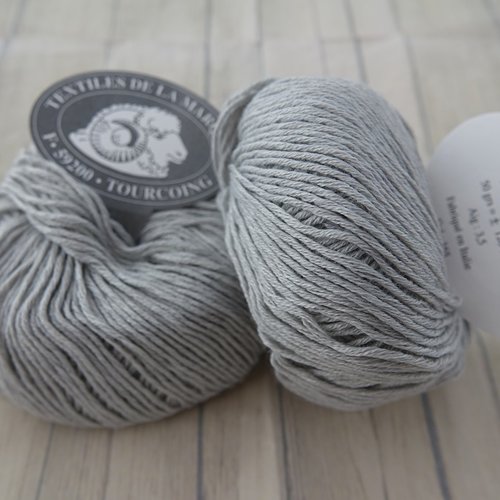 Mérinos 5 pelotes fifty gris flanelle 165  textiles de la marque