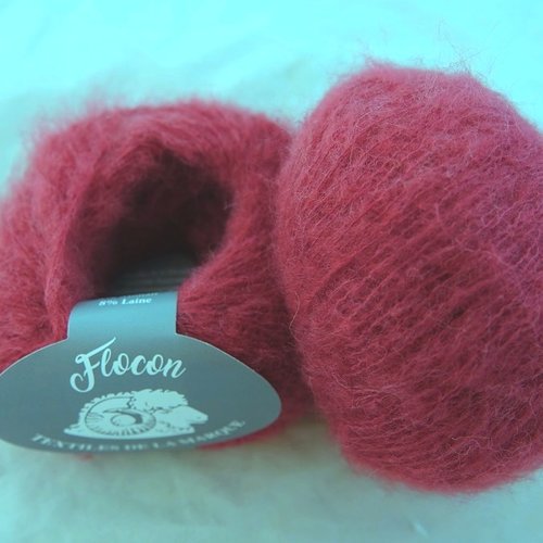 5 pelotes de 25 gr flocon framboise 342  textiles de la marque