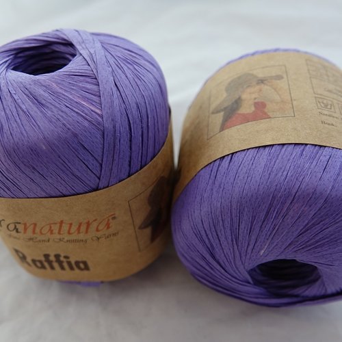 5 pelotes de 40 gr raffia violet 116-08 fibra natura