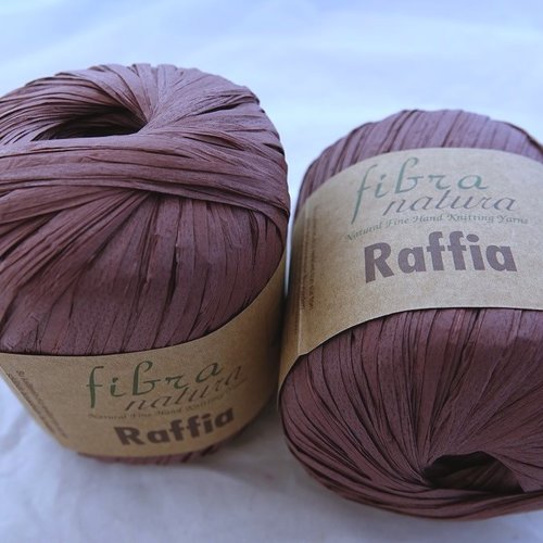 5 pelotes de 40 gr raffia chocolat 116- 03 fibra natura