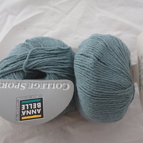 5 pelotes  collège sport céladon 80 laine