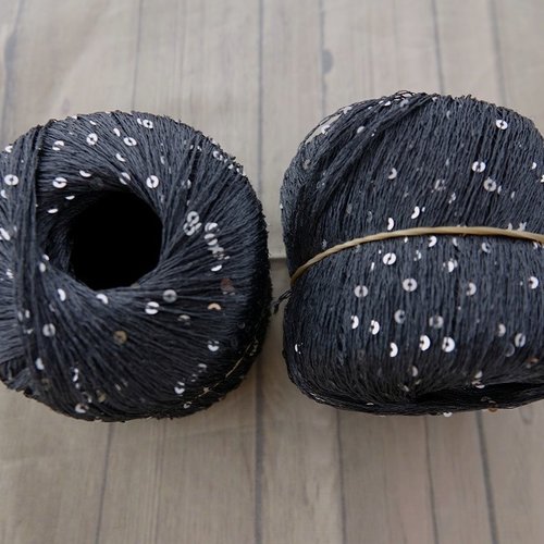 5 pelotes 25 gr séquins paillettes gris anthracite 99