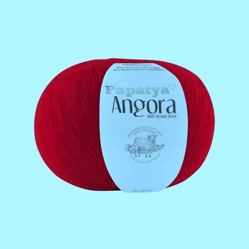 2 grosses pelotes  angora rouge 3080 papatya