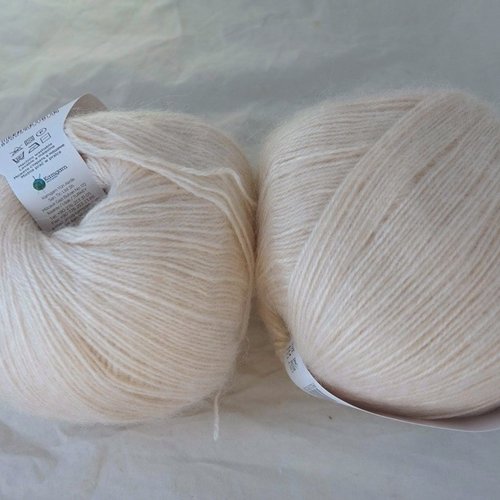 2 grosses pelotes  angora beige clair 4150  papatya