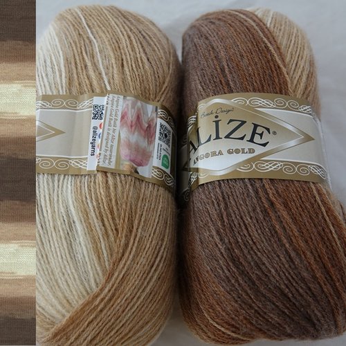 2 grosses pelotes  angora gold batik 6779 alize
