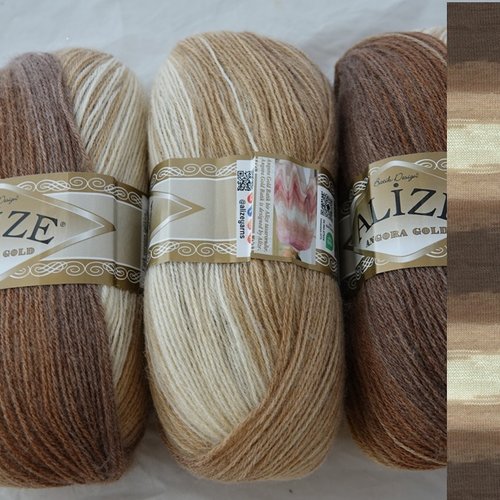 3 pelotes 100 gr pelotes  angora gold batik 6779 alize