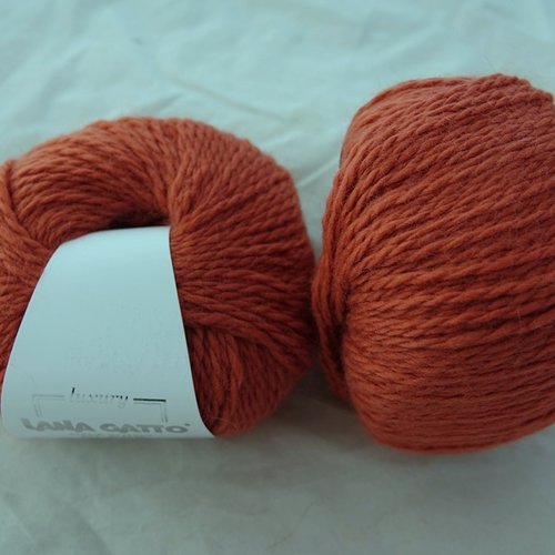 5 pelotes laine mérinos et angora class tomette 9350 lana gatto