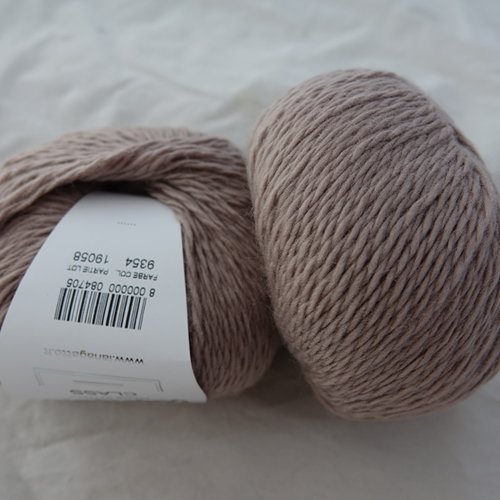 5 pelotes laine mérinos et angora class taupe 9354 lana gatto