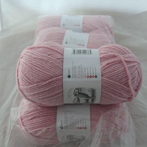 5 pelotes 100 gr merino 50 rose dragée 4420 papatya