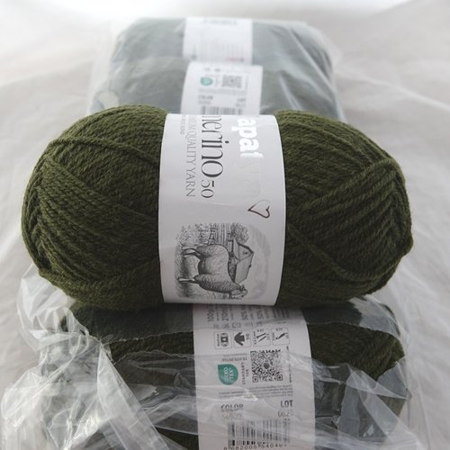 5 pelotes 100 gr merino 50 kaki 56900 papatya