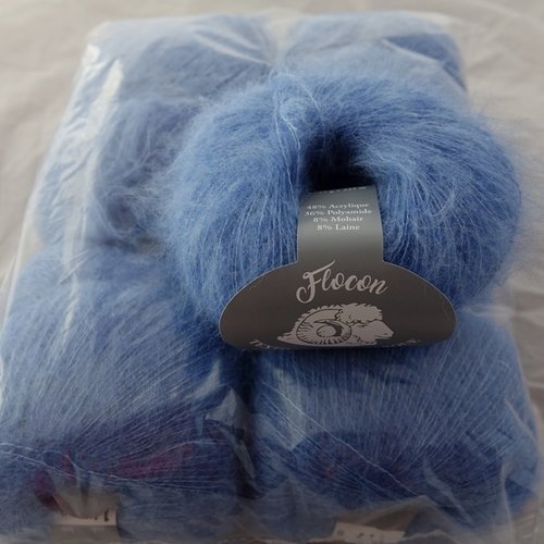 5 pelotes de 25 gr flocon bleu 117 textiles de la marque