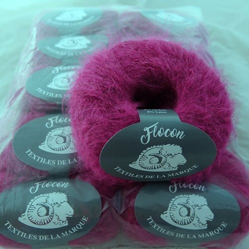 5 pelotes de 25 gr flocon fuchsia 106 textiles de la marque