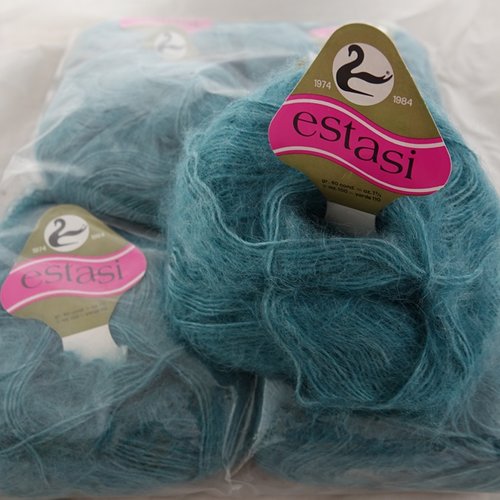 5 pelotes 55% mohair la lana del cigno nero biella vert céladon