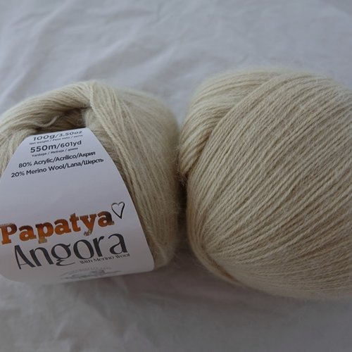 2 grosses pelotes  angora sable 9220 papatya