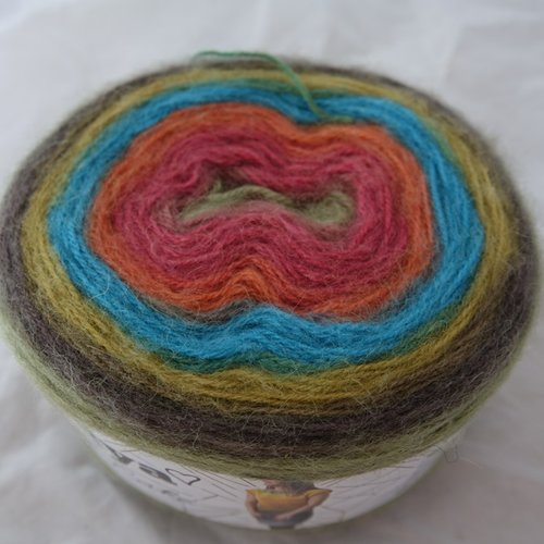 1 grosse pelote 200 gr angora cake 611 papatya