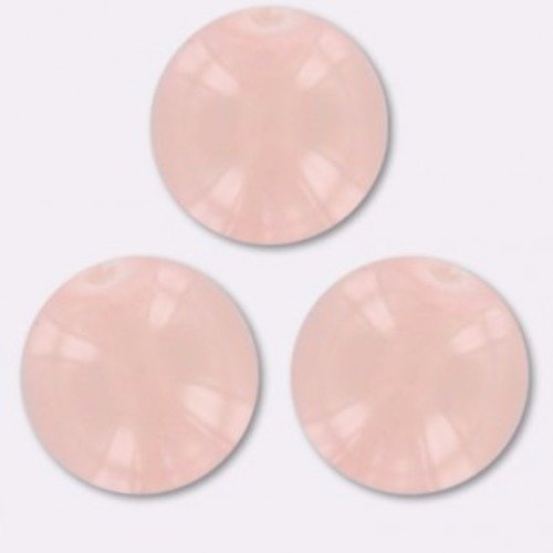 1 perle verre ronde 8 mm milky pink rose pastel verre de bohême 