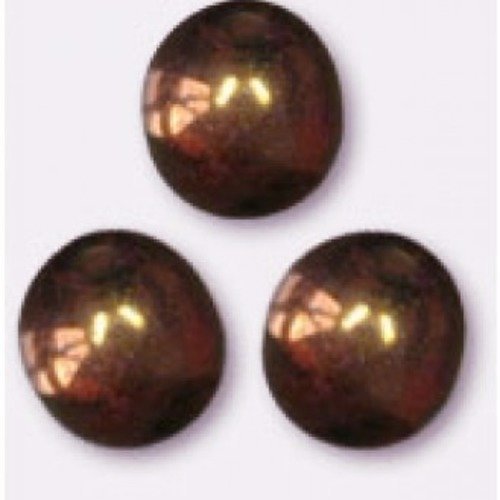 1 perle verre ronde 8 mm lumi brown bronze marron verre de bohême 0.8mm