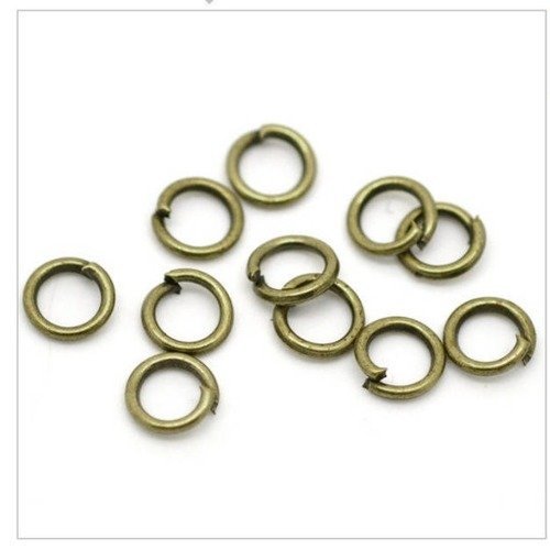 1 lot de 10 anneaux ouverts, metal laiton bronze, env. 0.5mm