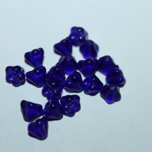 1 mini perle de verre tcheque bleu nuit env ~5mm 