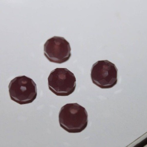 1 perle de verre  facettes donuts aux tons violets, mesure ~0,8cm 