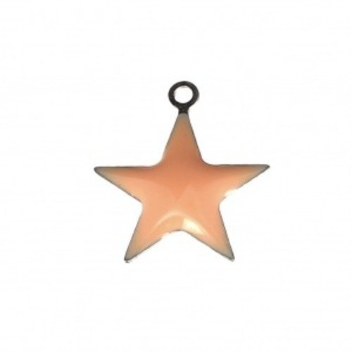 1 breloque etoile métal et resine epoxy mes 1.5cm 