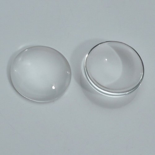 1 cabochon rond transparent 25 mm, cameo, resine, verre transparent