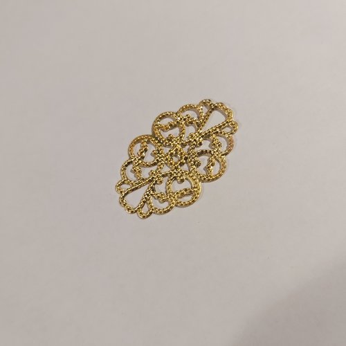 1 pendentif connecteur estampe arabesque doré env 3 cm x 2 cm