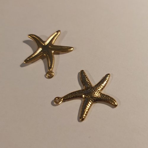 1 breloque étoile de mer doré, 20 x 22 mm