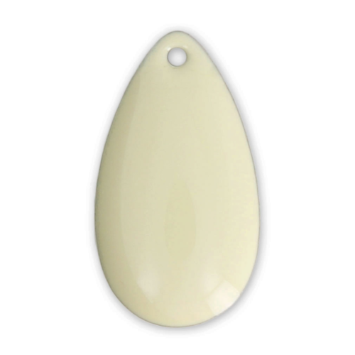 1 pendentif sequin goutte métal resine epoxy beige crème 20,5 mm x 11,4 mm